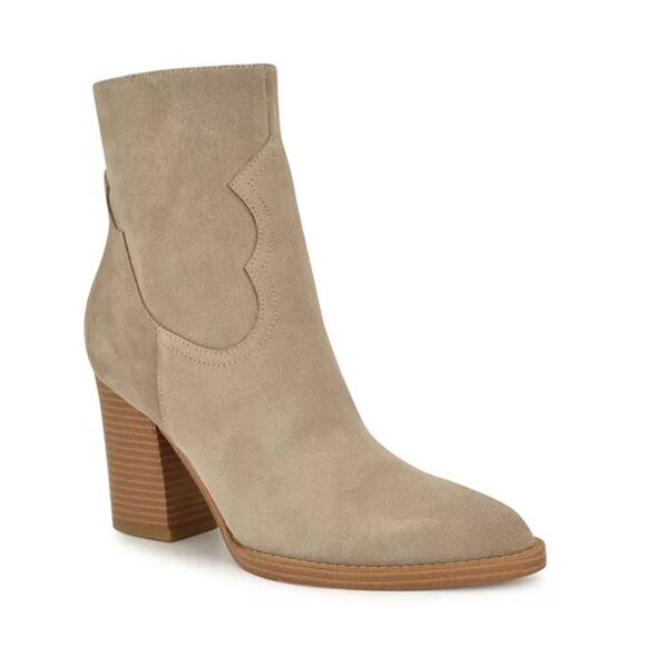 NEW Nine West Women's Taytay Pointed Toe Booties Taupe Size 9.5M - Picture 1 of 7
